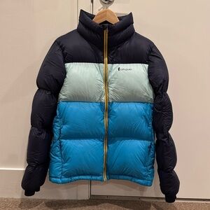 Cotopaxi Salozo Quilted Down Blue Puffer Coat